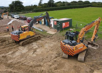 Excavators at Halwell Junction